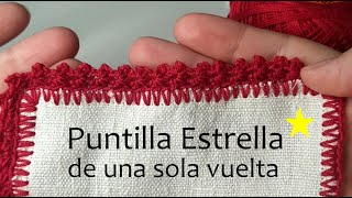 Single row star lace  Puntilla Estrella de una sola vuelta [upl. by Yenrab]