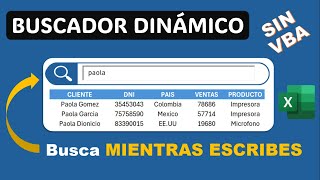 Cómo Hacer un BUSCADOR DINÁMICO en Excel de Forma Rápida y Fácil SIN MACROS NI VBA [upl. by Nalorac679]