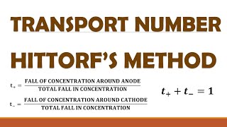 TRANSPORT NUMBER BY HITTORFS METHOD WITH CALCULATION [upl. by Annasor]