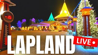 🔴 Lapland LIVE  Walk Around Santa Claus Village At Night [upl. by Hadik215]