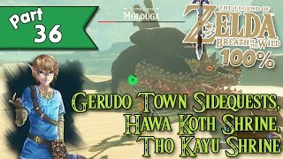 Legend of Zelda Breath of the Wild 100 walkthrough Part 36  The Gerudo Sidequest Special [upl. by Esimehc]