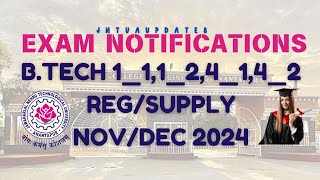 JNTUA BTECH 1st amp 4 th YEAR EXAM NOTIFICATION UPDATE NOV DEC 2024 [upl. by Pyszka]