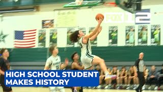 Estacada student makes basketball history [upl. by Koball]