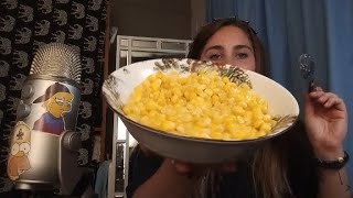 ASMR MUKBANG COMIENDO ENSALADA DE CHOCLO  ELOTE [upl. by Kcirtemed]