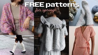 13 FREE Knitting Patterns for Spring 🌸 [upl. by Nnaitak]