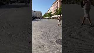 Cracow main square on bike [upl. by Lekim341]