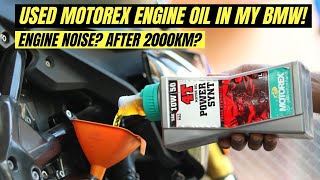 MOTOREX ENGINE OIL REVIEW BMW G310R BIKE 10W50 SYNTHETIC OIL CASTROL LIQUIMOLY BMW 310GS RR RTR [upl. by Ridinger544]