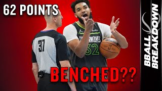 How Karl Anthony Towns 62 Points Got Him Benched [upl. by Osanna]