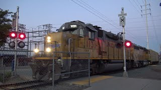 UP 1131 LRR45 Folsom Local Back To Main Power Inn Station West Ped Railroad Crossing Sacramento CA [upl. by Gabe]