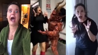 SCARECAM Pranks Reaction 2023 55Funny Scare PranksJumpscareFunny VideosUltrascareImpressions [upl. by Mancino]