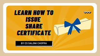 How to issue Share Certificate by a Company  Stamp duty provision  section 46 of CA 2013 [upl. by Atimad]