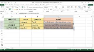 Excel  3 Avancé  Cours Fonctions Texte CONCATENER MAJUSCULE MINUSCULE [upl. by Iahs]