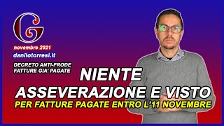 ASSEVERAZIONE congruità prezzi e visto di conformità per i pagamenti entro l’11 novembre 2021 [upl. by Ahsila]