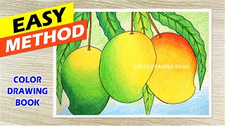 How to draw mango step by step Mango drawing easy [upl. by Wunder327]