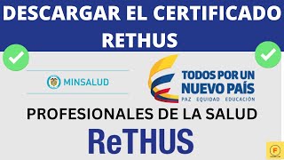 Certificado RETHUS personal de salud [upl. by Eilyab]