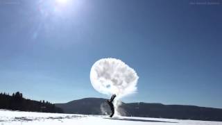 What happens when you throw boiling water into the air in subzero temperatures [upl. by Nemzzaj]