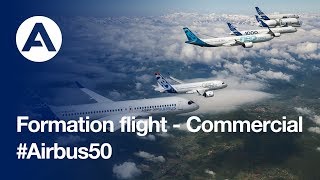 Airbus Commercial Aircraft formation flight 50year anniversary [upl. by Ehtyaf282]