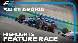 F2 22  Saudi Arabia  Feature Race  Highlights [upl. by Lilybel]