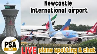 🔴LIVE Plane spotting action🔴DOWN THE BARREL runway views  Newcastle International airport [upl. by Hallagan458]