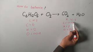 balancing C6H12O6O2CO2H2O  how to balance respiration reaction [upl. by Ode]