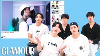 Monsta X Watches Fan Covers on YouTube  Part 3  Glamour [upl. by Hendrika]