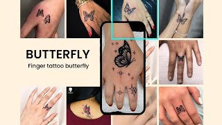 Butterfly finger tattoo  middle finger tattoo  butterfly tattoo on hand for girl butterfly tatto [upl. by Rother597]