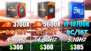 Ryzen 5 5600X vs i7 10700K vs Ryzen 7 3700X  Test in 8 Games [upl. by Teleya]