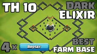 Clash of Clans TH10 Farming Base Dark Elixir Base 2016  4 x Replays [upl. by Briano]