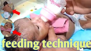 baby feeding technique bottle feeding technique [upl. by Anwahsiek]