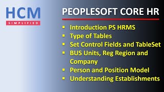 HR Fundamentals  Part 1  PeopleSoft Core HR [upl. by Josh]