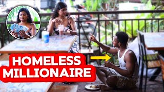 HOMELESS MILLIONAIRE ASKING STRANGERS FOR MONEY WHAT HAPPENS NEXT IS SHOCKING homeless prank [upl. by Maroney]