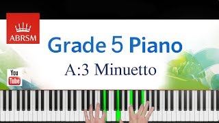 ABRSM 20192020 Grade 5 A3 piece Minuetto  Loeillet Piano [upl. by Roman]