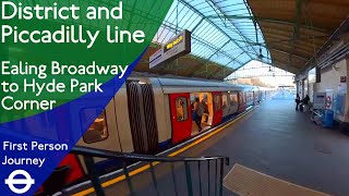 London Underground First Person Journey  Ealing Broadway to Hyde Park Corner [upl. by Gustafsson]