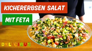 Unglaublich lecker amp frisch Ein gesunder Salat der Dich satt macht KichererbsenFetaSalat [upl. by Lairea]