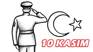 10 Kasım Atatürkü Anma Günü Resmi Çizimi  10 Kasım Çizimleri  10 Kasım Resmi Nasıl Çizilir [upl. by Teryl137]