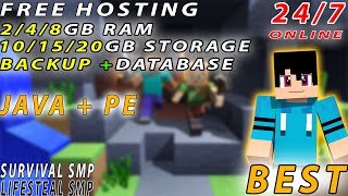 BEST 247 FREE MINECRAFT HOSTING  How to host Minecraft server for free  8GB RAM 20GB SSD  20TPS [upl. by Avlis369]