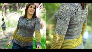 Вязание Кардигана Сверху Спицами 2019  Knitting Cardigan Top with Spokes  Strickjacke mit Speichen [upl. by Enitsirt]