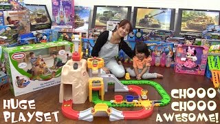 Toddlers Toy Channel Toy Train Little Tikes Big Adventure Construction Peak Rail and Road [upl. by Gerdi579]