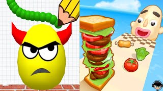 Draw to Smash Sandwich Runner Juice Run  Satisfying Mobile Gameplay All New Updates [upl. by Elset]