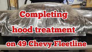 Completing hood treatment on 49 Chevy Fleetline [upl. by Zach]