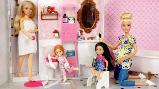 Barbie Doll Family New House Morning Routine [upl. by Lrae860]