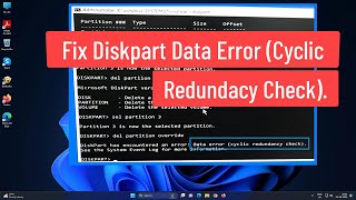 Fix Diskpart Data Error Cyclic Redundancy Check [upl. by Aili]