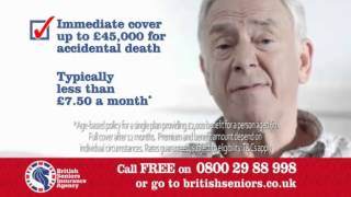 British Seniors Insurance Agency TV ad for Over 50 Life Insurance [upl. by Simaj96]