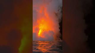 Lava from the Kīlauea volcano flows into the ocean on the Big Island of Hawaii 2 [upl. by Atipul684]