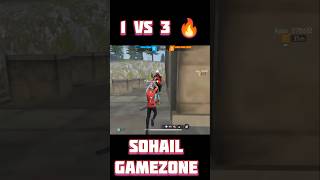 1 vs 3 impossible 🔥  Impossible Gameplay 😱 Destroy Squad in Second 🎯  shorts short freefire [upl. by Hertzfeld]