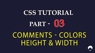 CSS Tutorial for Beginners Tamil  03  CSS COMMENTSCOLORSWIDTH amp HEIGHT PROPERTY [upl. by Sevein]