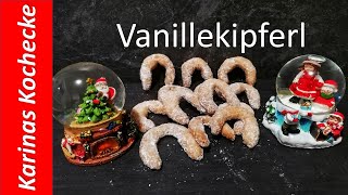 Vanillekipferl Weihnachtsplätzchen Rezept  Weihnachtskekse  vanilla crescents recipe  2of4 [upl. by Nnylyar]