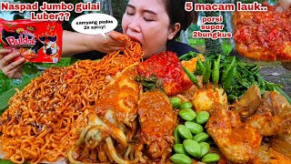 PORSI JUMBO❗MIE SAMYANG NASI PADANG GULAI SOTONG TELUR LALAPAN PETE MENTAH CABE RAWIT UTUH [upl. by Slosberg]