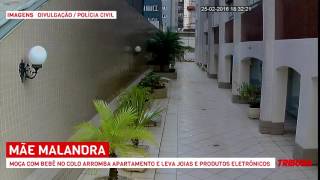 Moça com bebê no colo arromba apartamento [upl. by Arehc]