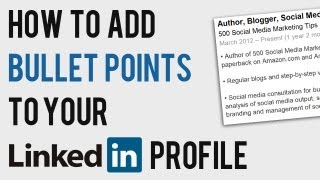 How to Add Bullet Points to LinkedIn Profile  LinkedIn Text Formatting Code [upl. by Lennard]